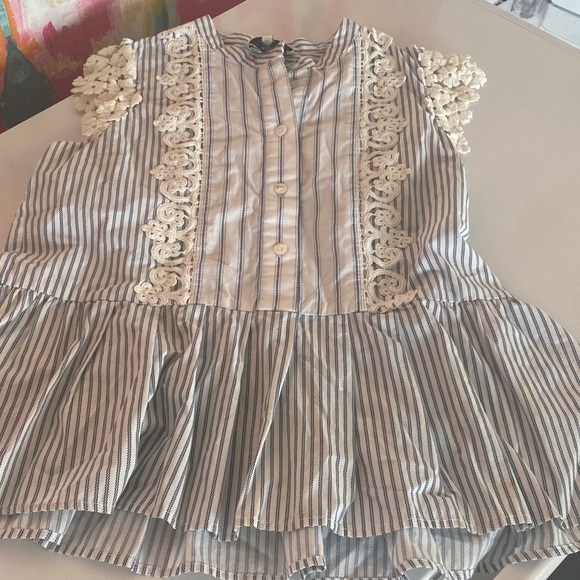 Tops - Striped Top with Lace Accents by Sea New York. Size 2. Great condition.